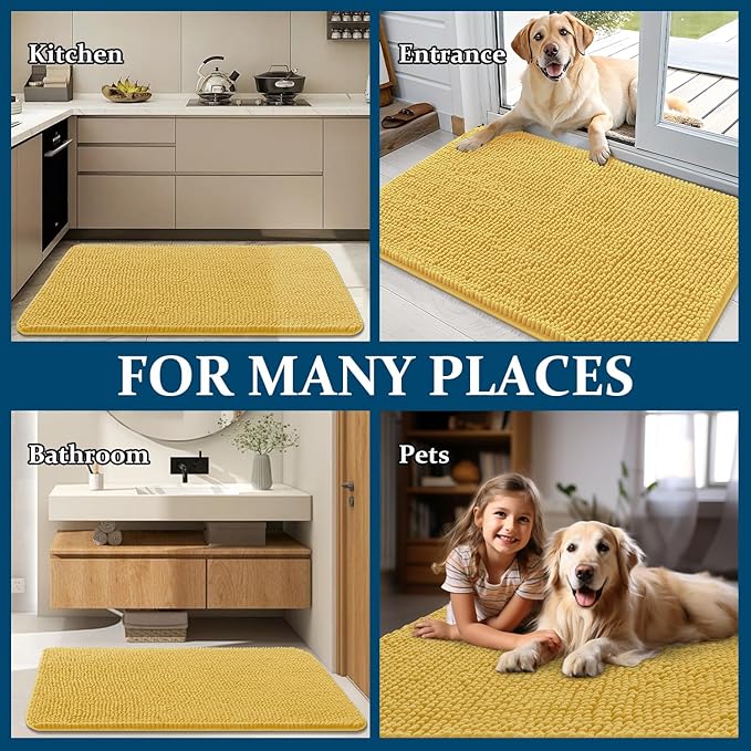 OLANLY Dog Door Mat for Muddy Paws 54x24, Absorbs Moisture and Dirt, Absorbent - Image 8
