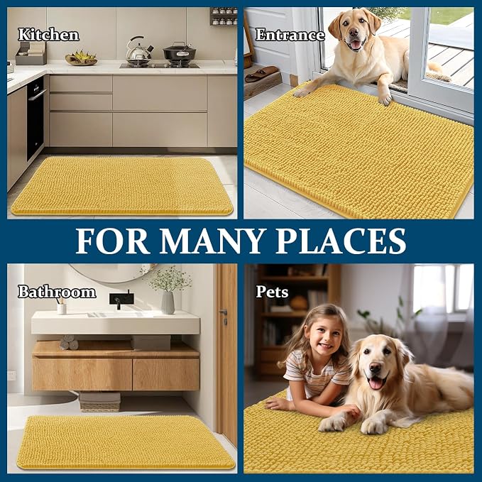OLANLY Dog Door Mat for Muddy Paws 35x24, Absorbs Moisture and Dirt, Absorbent - Image 8