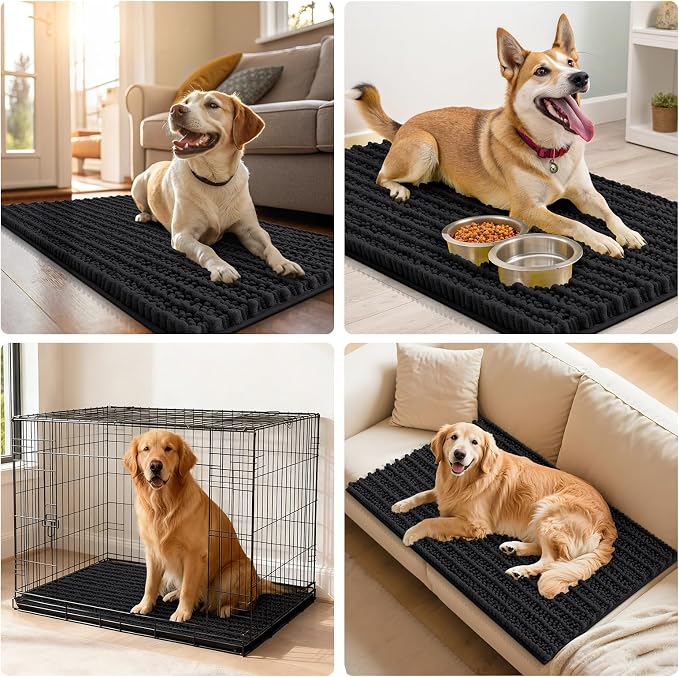Smiry Dog Door Mat for Muddy Paws 47x20, Absorbent Dirt Trapper, Non-Slip - Image 7