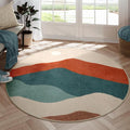 Mountain Round Rugs 6ft, Large Non Slip Circle Rug by Sungea