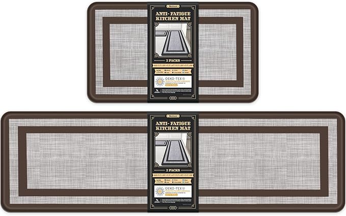 Mattitude Kitchen Mats Set of 2 Cushioned Rugs 0.47 inch Thick Anti-Fatigue Mats by Mattitude