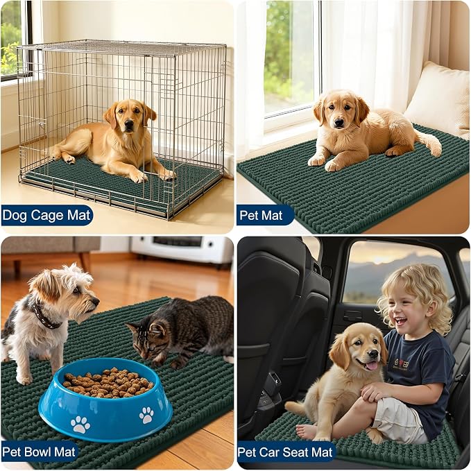 OLANLY Dog Door Mat for Muddy Paws 30x20, Ultra Absorbent Chenille Mud Doormat - Image 7