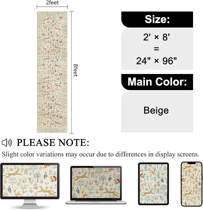 DUKINO Runner Rug, 2x8 Washable Kitchen Rugs - Image 2
