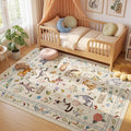 Unirea 4x6 Beige Cat Area Rug for Bedroom, Living Room, Medium Washable Kids Rug by UNIREA