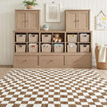 jinchan 4x6 Brown Checkered Area Rugs by JINCHAN
