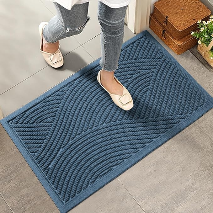 HIYARD Sturdy Front Door Mat, Absorbent Muddy Dirt Resist Welcome Door Mats by HIYARD