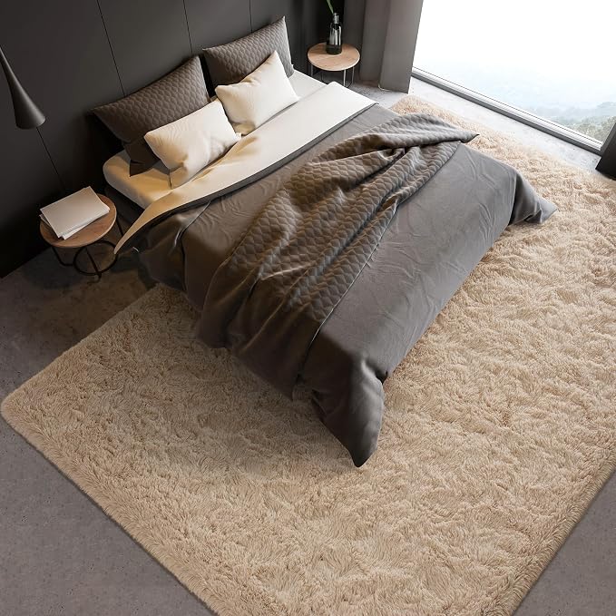 BENRON Soft Fluffy Rugs for Living Room 8 x 10 Light Tan, Extra Large Area Rug - Image 5