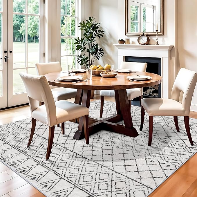 Washable 5x5 Rug Square Moroccan: Non-Slip Soft Indoor Throw Large Carpet - Image 3