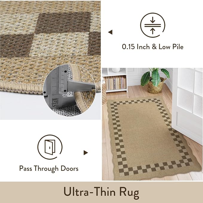 LIVEBOX Easy Jute Checkered Runner Rug - Image 7