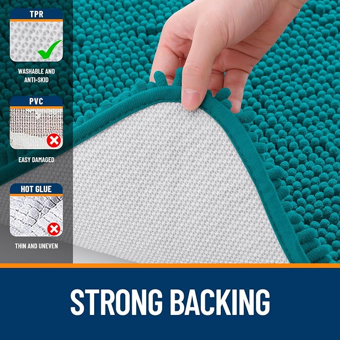 OLANLY Bathroom Runner Rugs 70x24, Soft Absorbent Chenille Bath Rugs, Rubber - Image 6