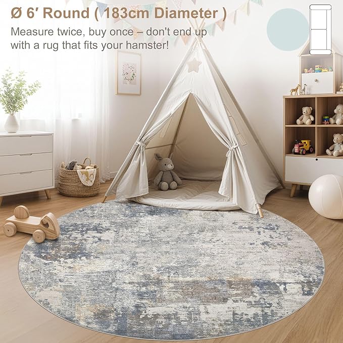 UERMEI 6ft Round Area Rug Living Room Rugs - Image 5