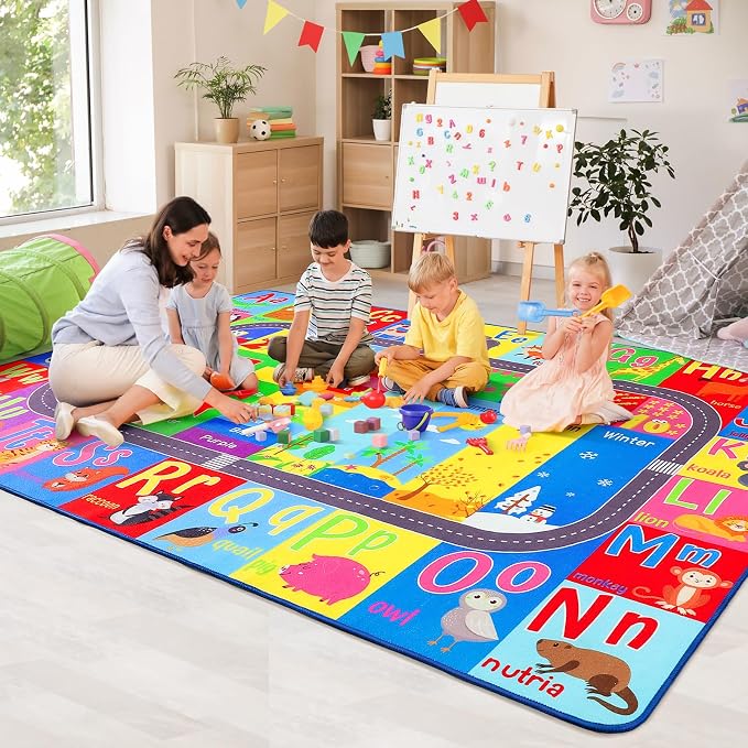 HOMORE Kids Rug, 9x12 Large Educational Rugs by Homore