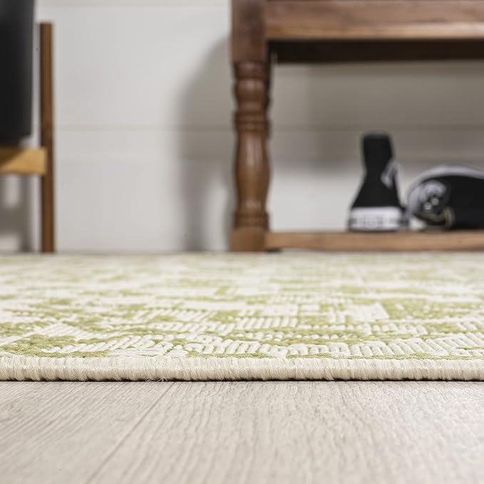 JONATHAN Y Boho Medallion Indoor Outdoor Runner Rug 2X10 Cream/Green, Estrella - Image 7