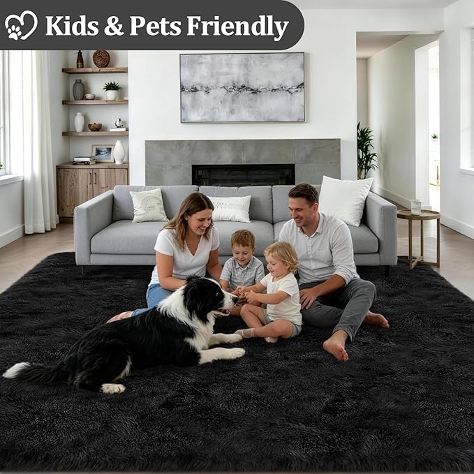 Fluffy 4x6 Area Rugs for Living Room Bedroom: Ultra Soft Shag Rug Non-Slip - Image 4