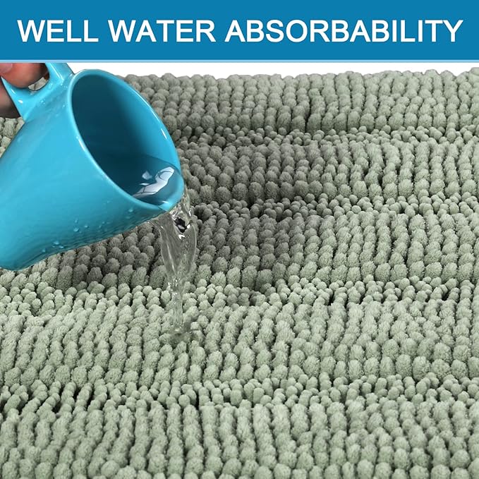 H.VERSAILTEX Bath Rugs for Bathroom Non Slip Bath Mats Extra Thick Chenille - Image 5