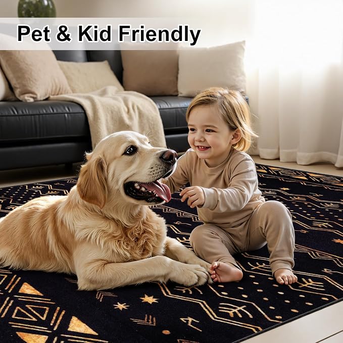 SERISSA Hallway Runner Rug, Soft Low-Pile Geometric Indoor Long Carpet - Image 7