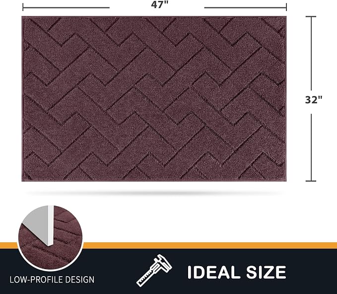 PURRUGS Dirt Trapping Door Mat 32" x 47", Non-Slip Machine Washable Entry Rug - Image 2