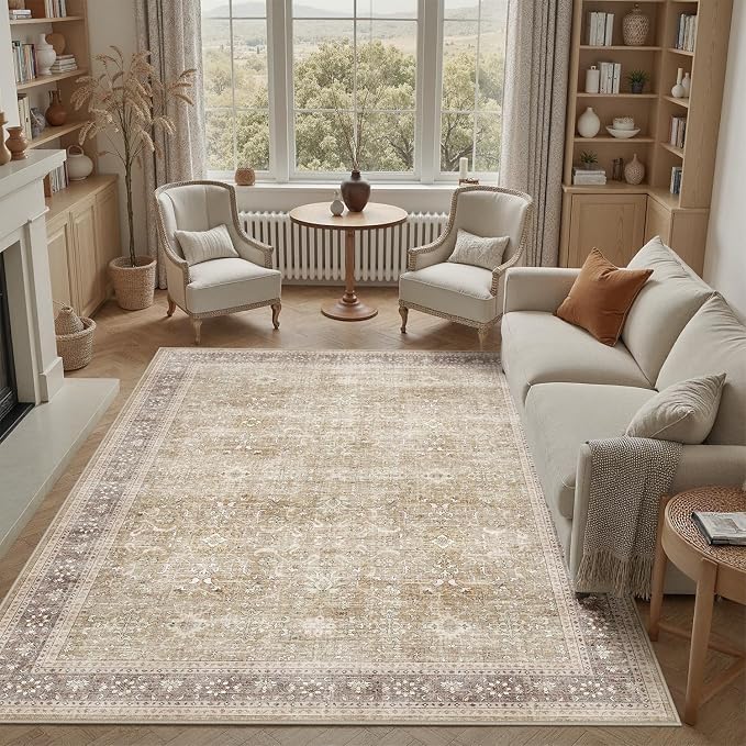 DCX Beige and Taupe 8x10 Rug, Kid & Pet Friendly - Image 3