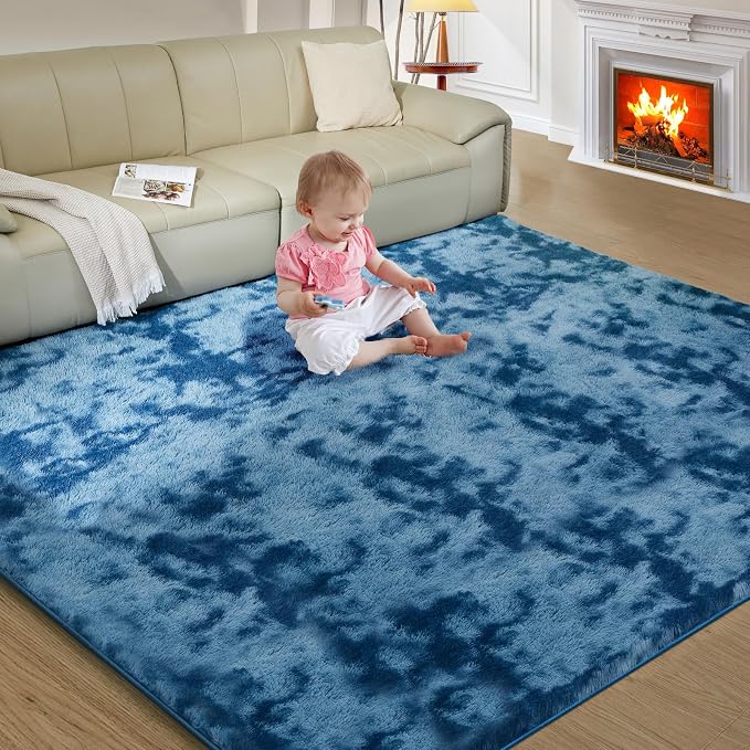 Ultra Soft Rug for Living Room, 4X6 Fluffy Shag Area Rug for Bedroom, Modern - Image 9
