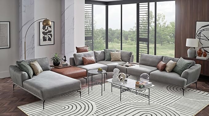 Lahome Abstract 8x10 Area Rugs for Living Room Bedroom, SoftWashable Rugs 8x10 - Image 4