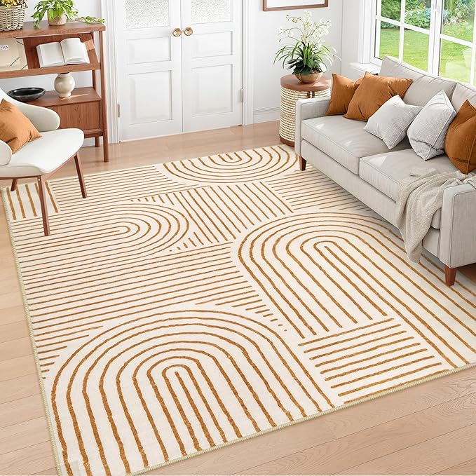 Lahome Abstract Washable Area Rug 6x9, Soft 6x9 Rug by Lahome