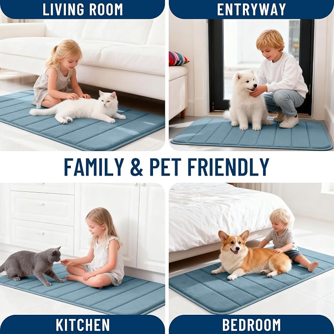 OLANLY Memory Foam Bath Mat 40x24, Super Soft Absorbent Bathroom Rugs, Quick Dry - Image 9