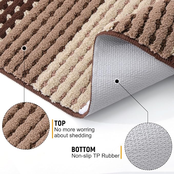 Kitinjoy Indoor Outdoor Door Mat, 48x32 Non-Slip Absorbent Dirt Trapper - Image 3