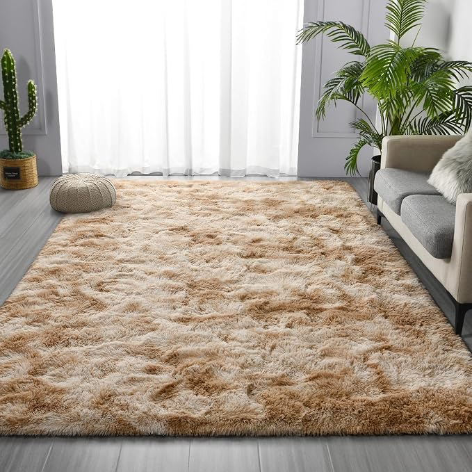 Deerhoo Large Shag Area Rugs 8 x 10, Tie-Dyed Plush Fuzzy Rugs - Image 2