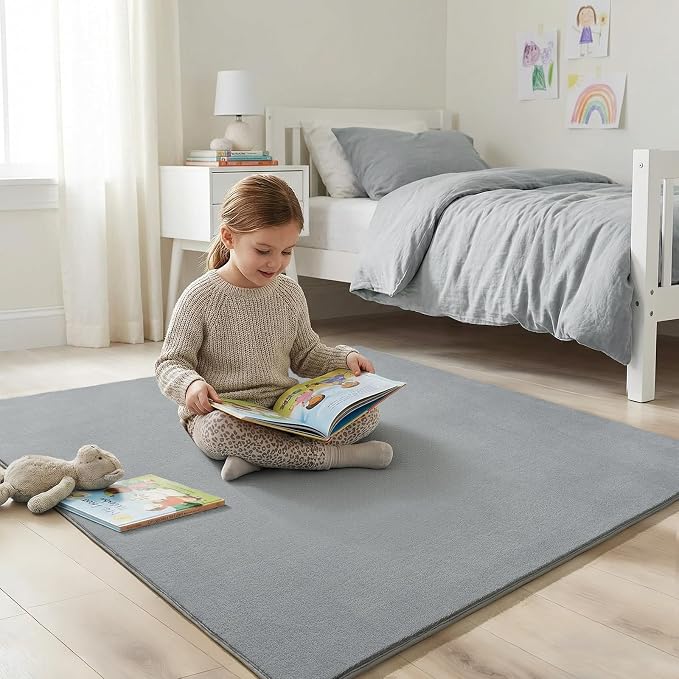 Amearea 5x5 Square Area Rugs for Bedroom Living Room, Modern Grey Thickened - Image 4