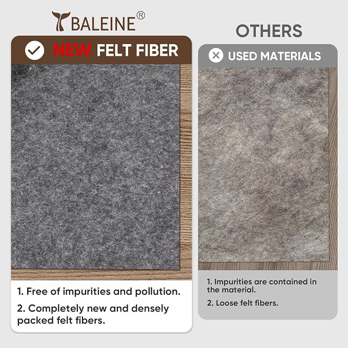 BALEINE Felt Non Slip Rug Pads, Extra Large 1/4" Thick Felt and Rubber Backing - Image 6