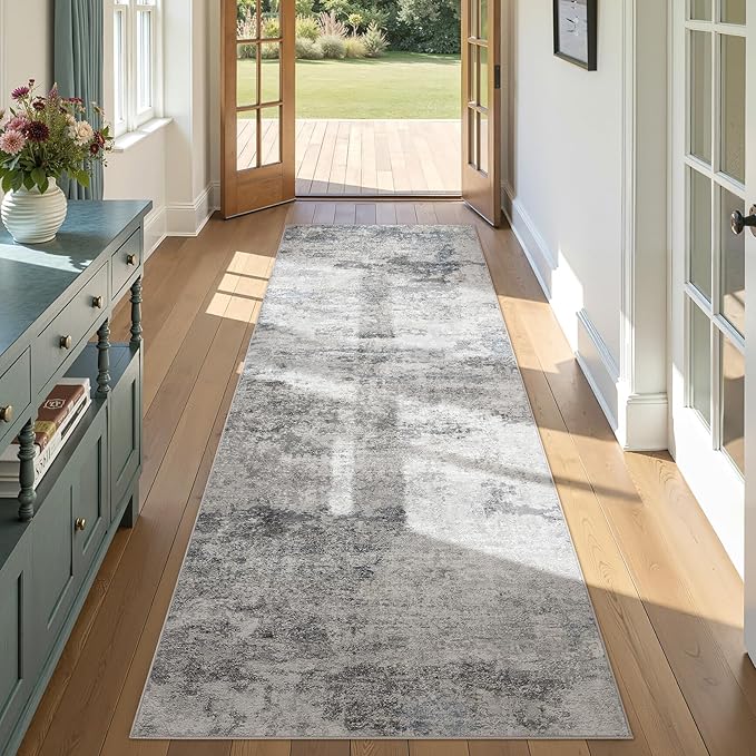 DMOYEST 3x8 Washable Runner Rug, Non Slip Low Pile Carpet Runner by DMOYEST