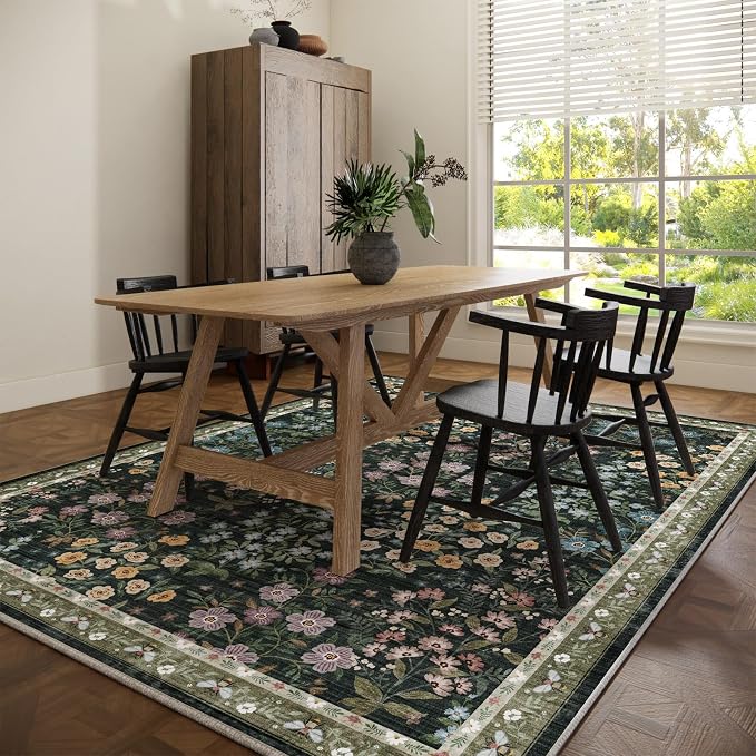 8x10 Area Rugs for Living Room: Washable Rug for Bedroom Vintage Stain - Image 6