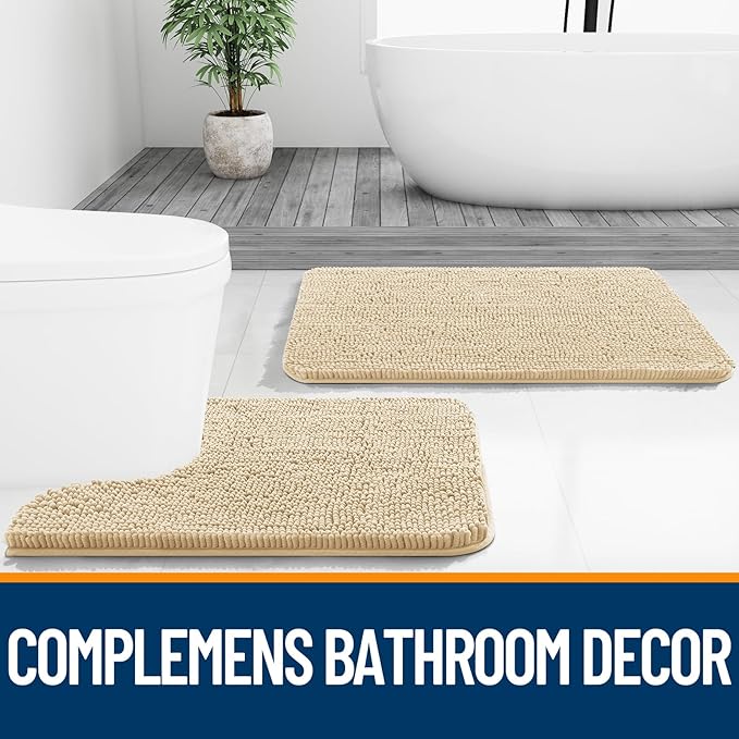 OLANLY Bathroom Runner Rugs 47x24, Extra Soft Absorbent Chenille Bath Rugs - Image 7