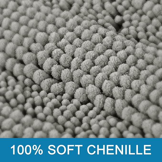 H.VERSAILTEX Bath Rugs for Bathroom Non Slip Bath Mats Extra Thick Chenille - Image 3