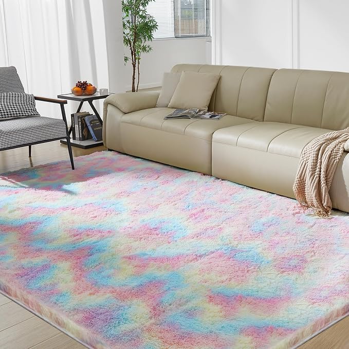 Ultra Soft Rug for Living Room, 4X6 Fluffy Shag Area Rug for Bedroom, Modern by Fairblink