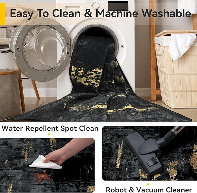 RELEANY Washable Area Rugs 3'x5' Non-Slip Modern Abstract Soft - Image 6