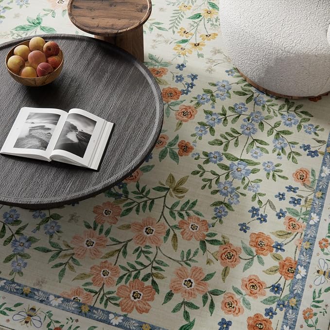 Machine Washable Rugs for Living Room: 8x10 Area Rugs for Bedroom Vintage Stain - Image 2