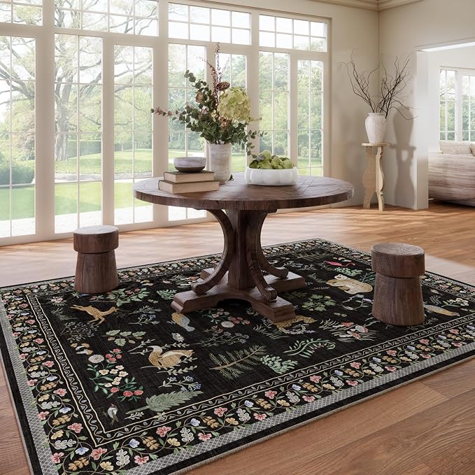 9x12 Area Rugs for Living Room: Washable Bedroom Rug Vintage Stain Resistant - Image 7