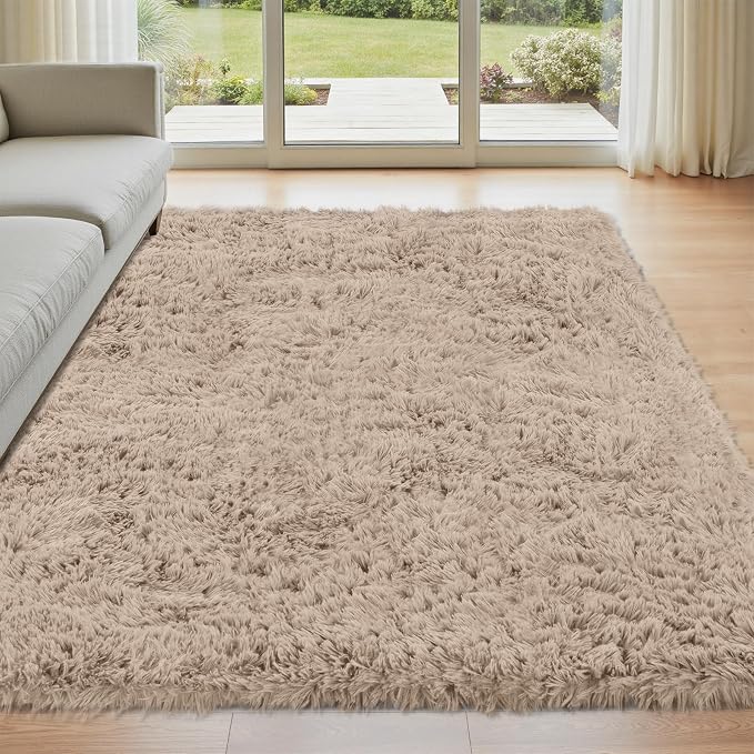 4x6 Area Rug for Living Room: Ultra Soft Fluffy Rug Modern Large Thicked Shag by Oriannal