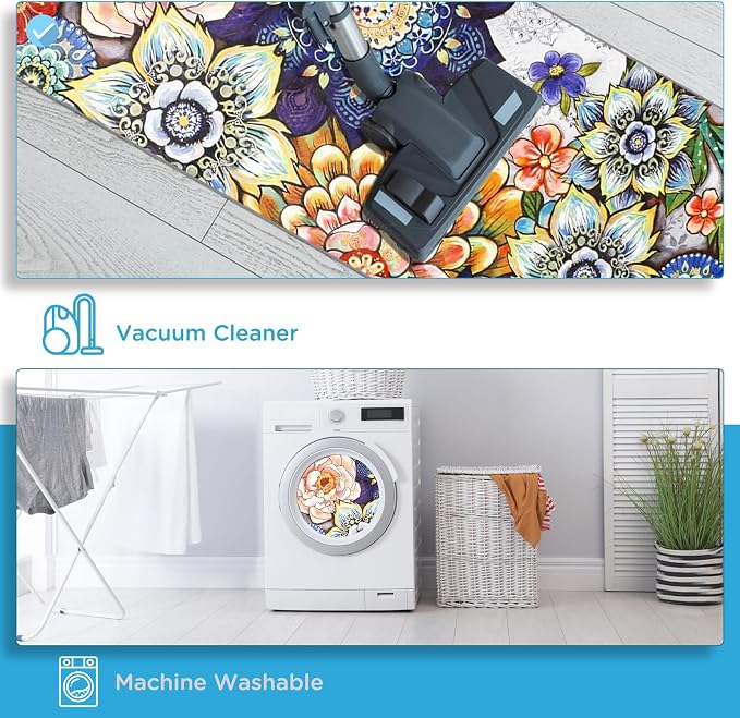 Sofort Kitchen Mats for Floor, Boho Kitchen Rugs Sets of 3, Non Slip Washable - Image 5