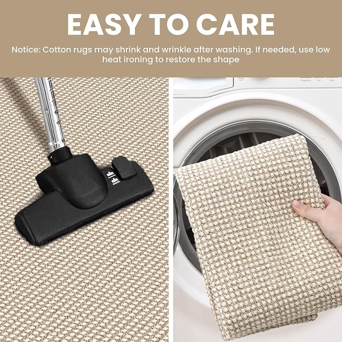 IOHOUZE Washable Area Rug 4x6 Non Slip Rubber Backed Woven Rugs - Image 4