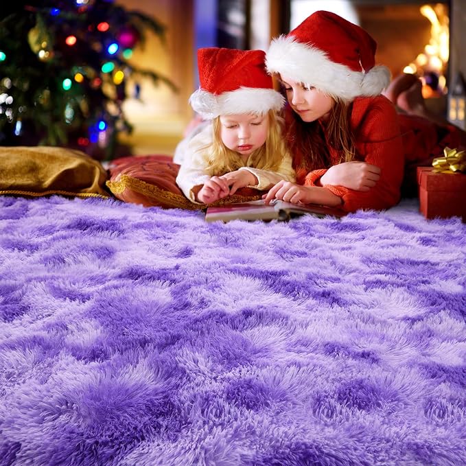 AROGAN Soft Rainbow Area Rugs for Girls Room 4x6 Feet, Fluffy Girls Bedroom Rugs - Image 5