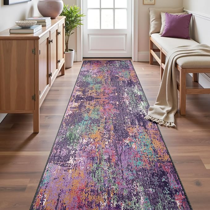 RELEANY Washable Area Rugs 2'x10' Non-Slip Modern Abstract Soft - Image 2