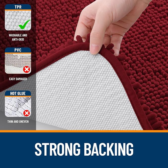 OLANLY Bathroom Runner Rugs 47x20, Extra Soft Absorbent Chenille Bath Rugs - Image 6