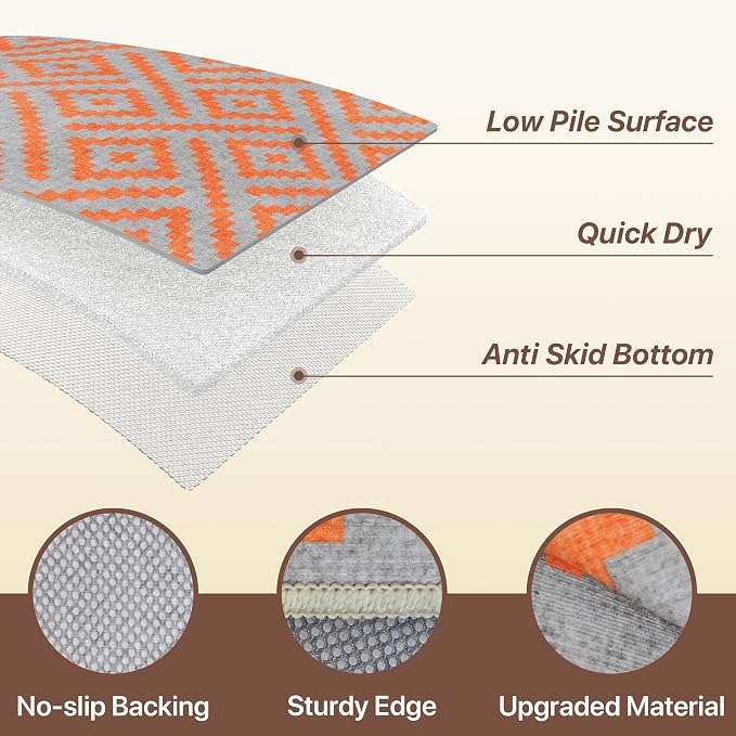 GENIMO Outdoor Rug for Patio Clearance, Waterproof Reversible Fall Doormat - Image 5