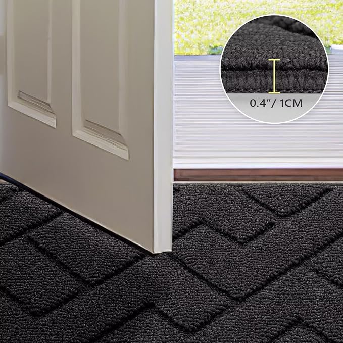 hicorfe Front Door Mat Outside Entrance, Stain and Fade Resistant, Non Slip - Image 4