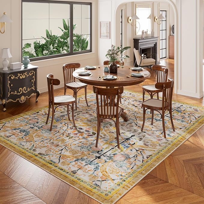 AMTOVO 8x10 Washable Area Rugs for Living Room, Non-Slip&Non-Shedding Large - Image 3