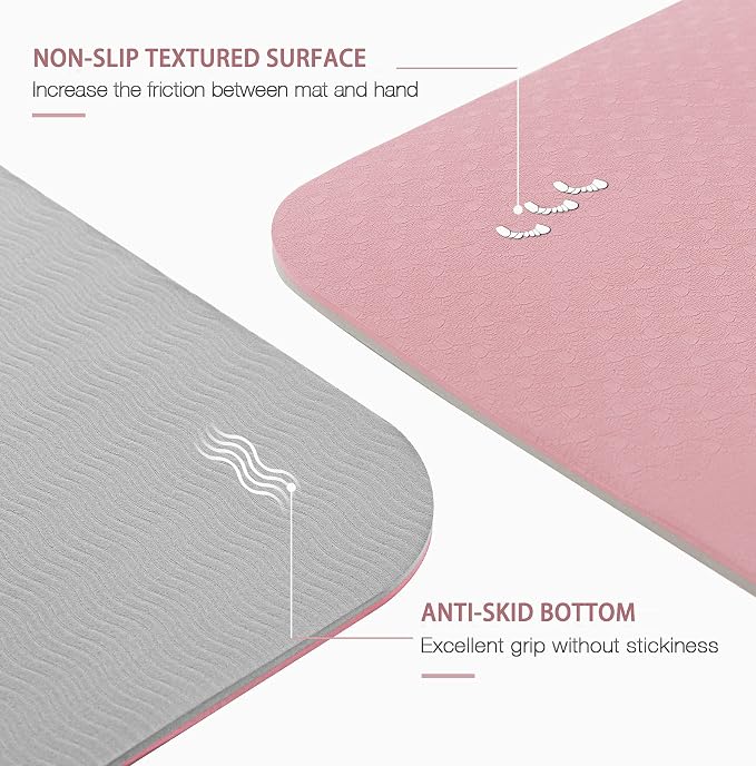 UMINEUX Large Yoga Mat for Men and Women 1/4 & 2/5 Inch Extra Thick TPE Fitness - Image 2