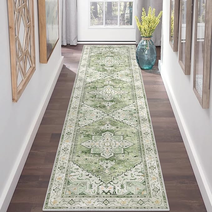 Yamaziot Washable Runner Rug, 2x8 Non-Slip Boho Vintage Hallway Rug Runner - Image 6