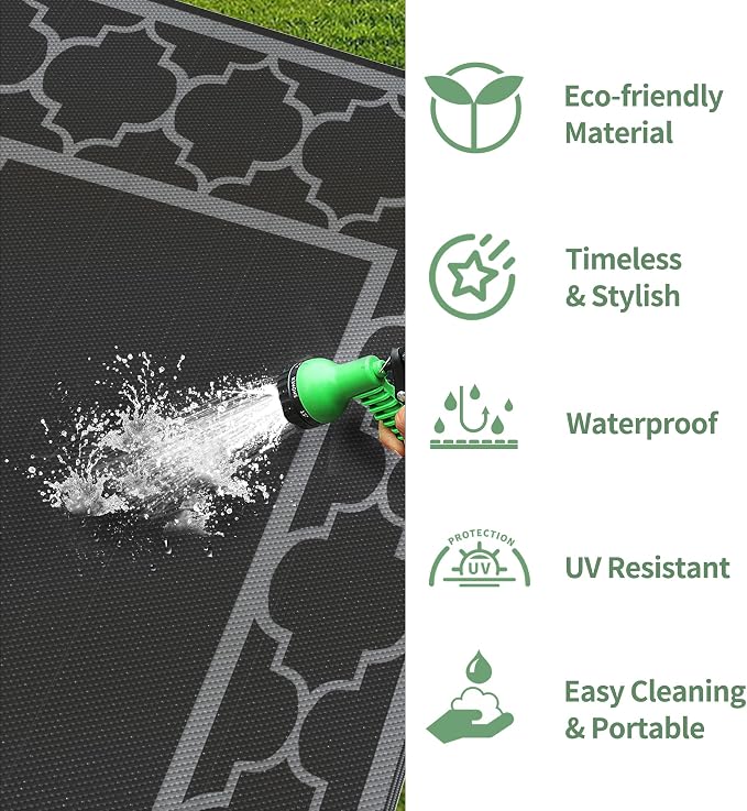 GENIMO 10 ' x 14 ' Outdoor Rug Waterproof - Image 6